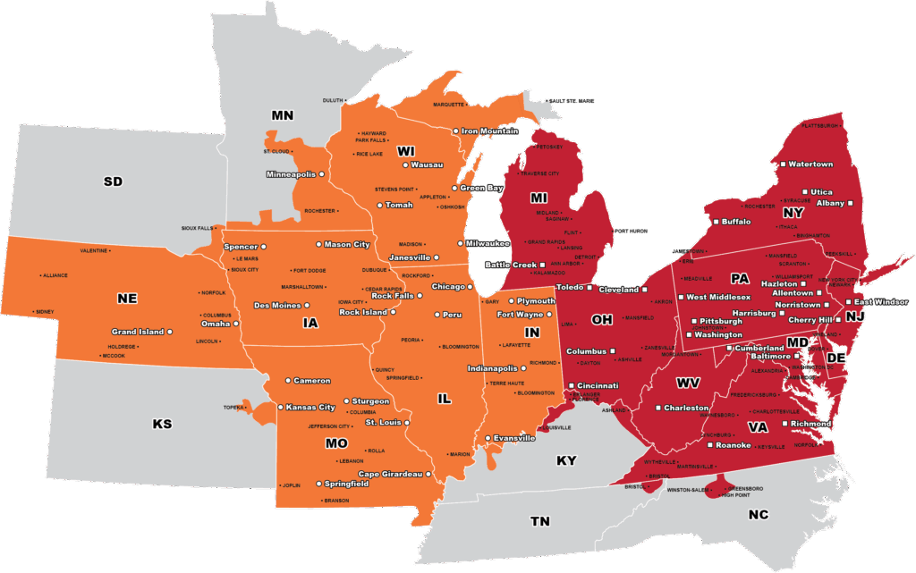 Map of Dohrn Service Covereage